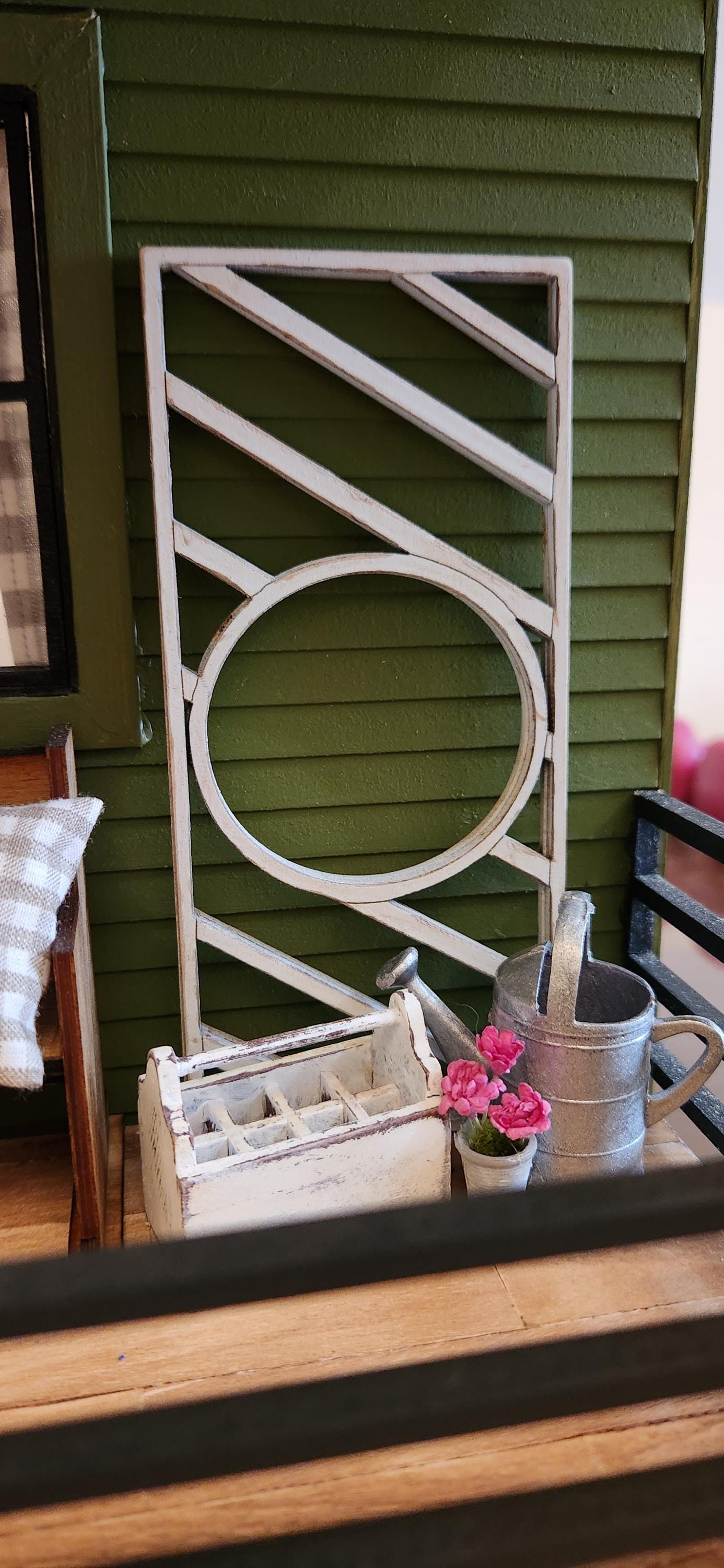 1:12 Scale Miniature Garden Trellis – Architectural Wood Lattice