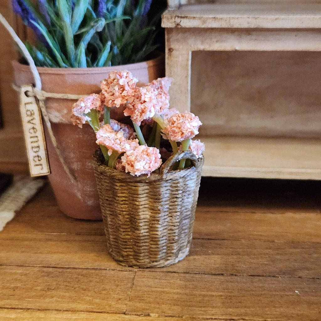Dollhouse Miniature Potted Flowers | Basket of Flowers, Spring Accent