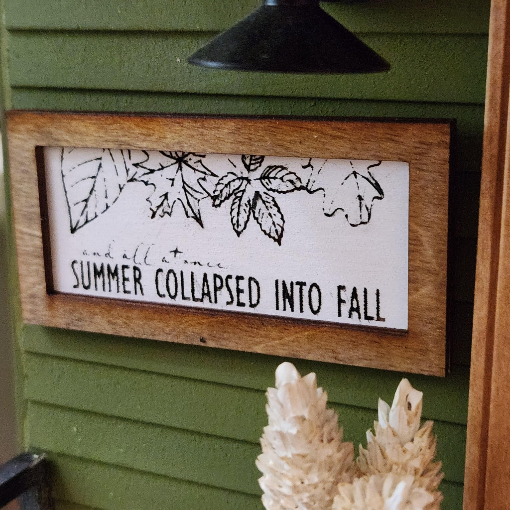 Dollhouse Miniature Fall Sign, 1:12 Scale Farmhouse Decor