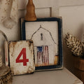 Dollhouse Miniatures sign, PATRIOTIC BARN, home decor, miniature sign, dollhouse accents, 1:12 scale, kitchen decor