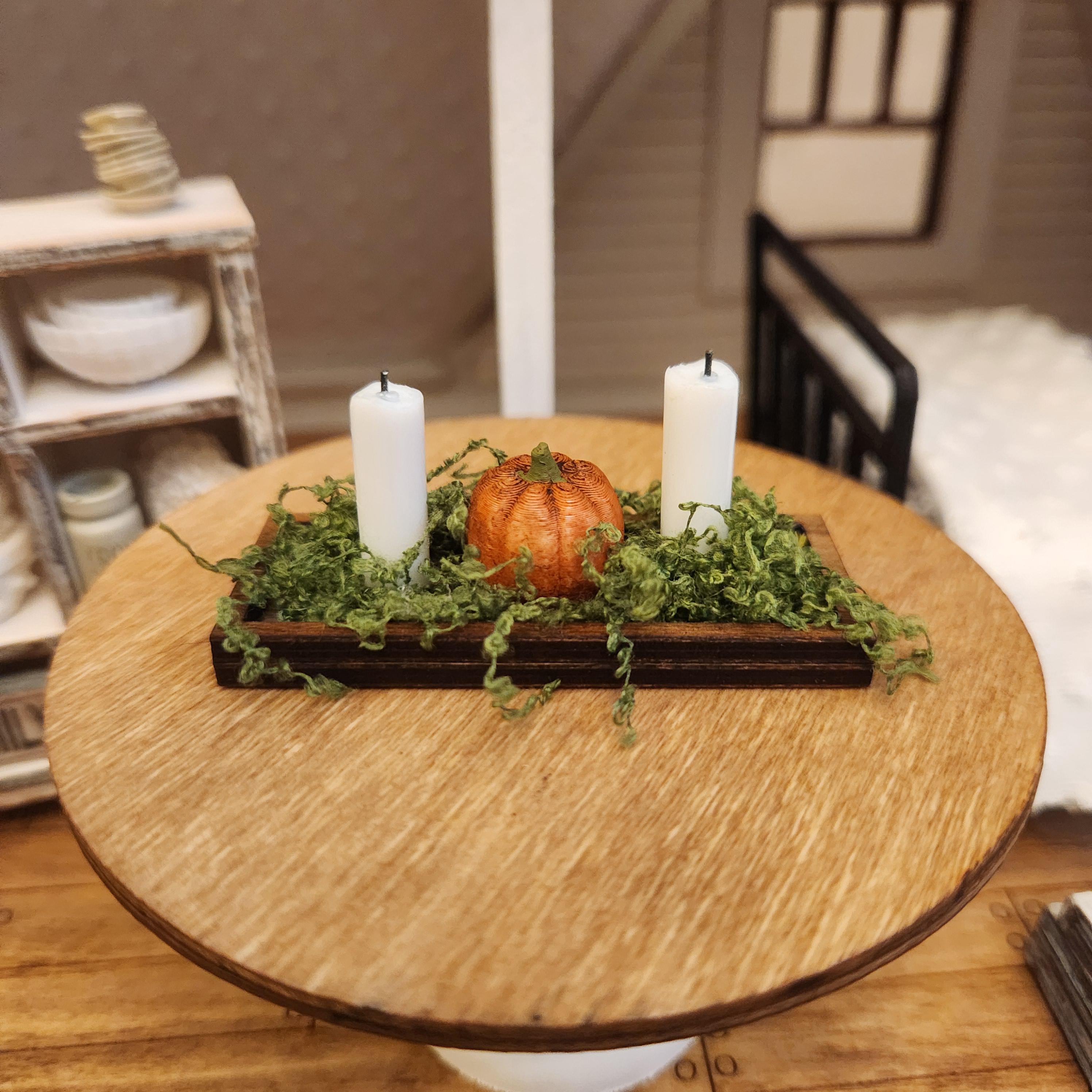1:12 Scale Miniature Fall Centerpiece – Thanksgiving Harvest Decor