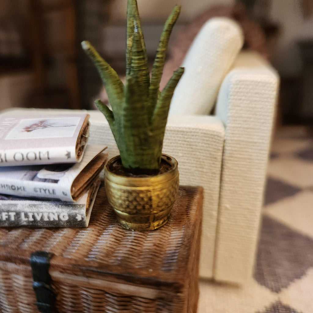 1:12 Scale Miniature Snake Plant – Modern "Greenery" Decor
