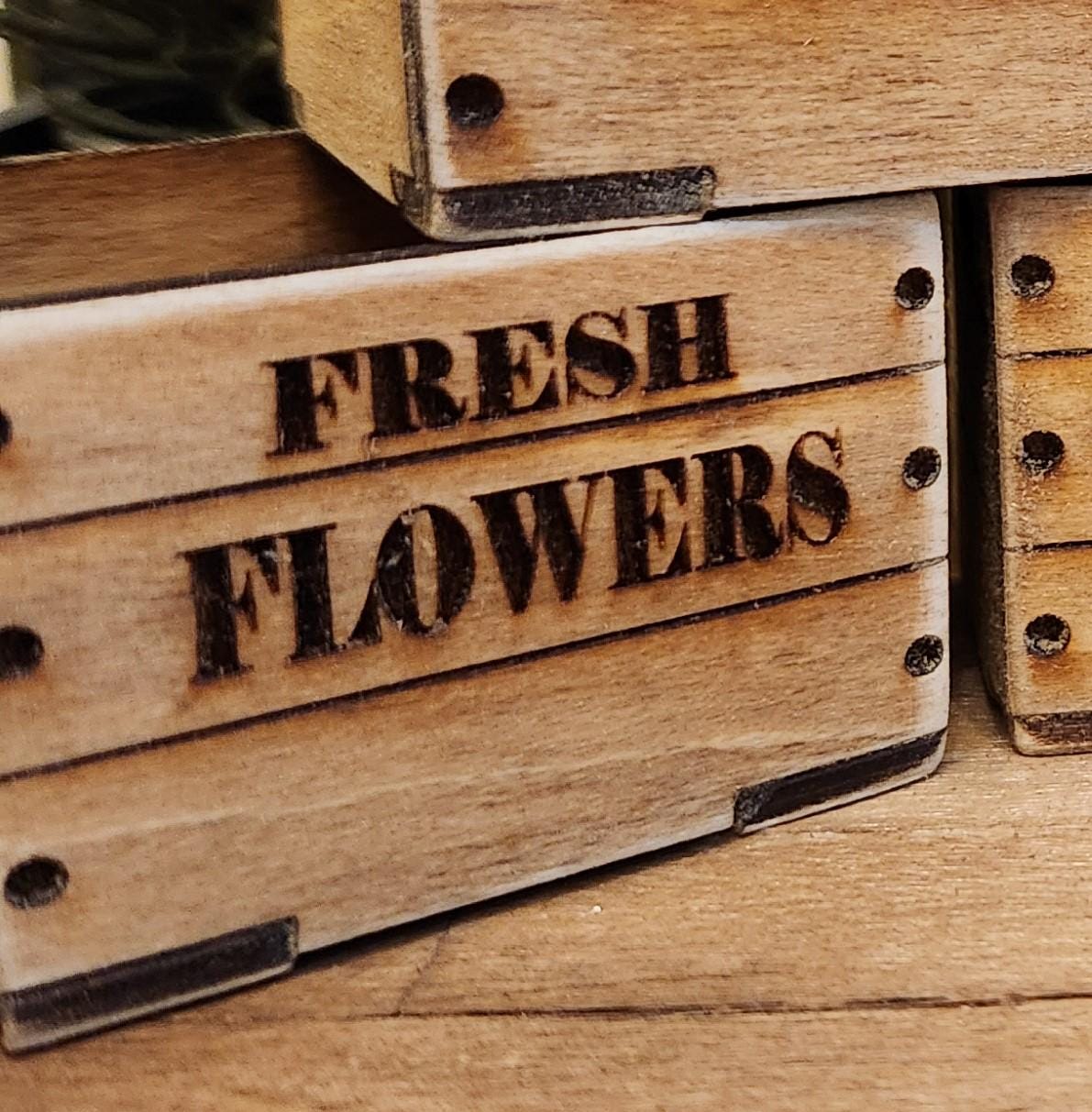 1:12 Scale Miniature Rustic Crate – Farmhouse Storage & Porch Decor
