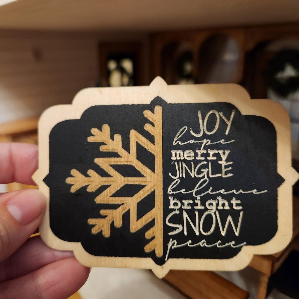 1:12 Scale Miniature Engraved Half Snowflake – Holiday Wall Decor