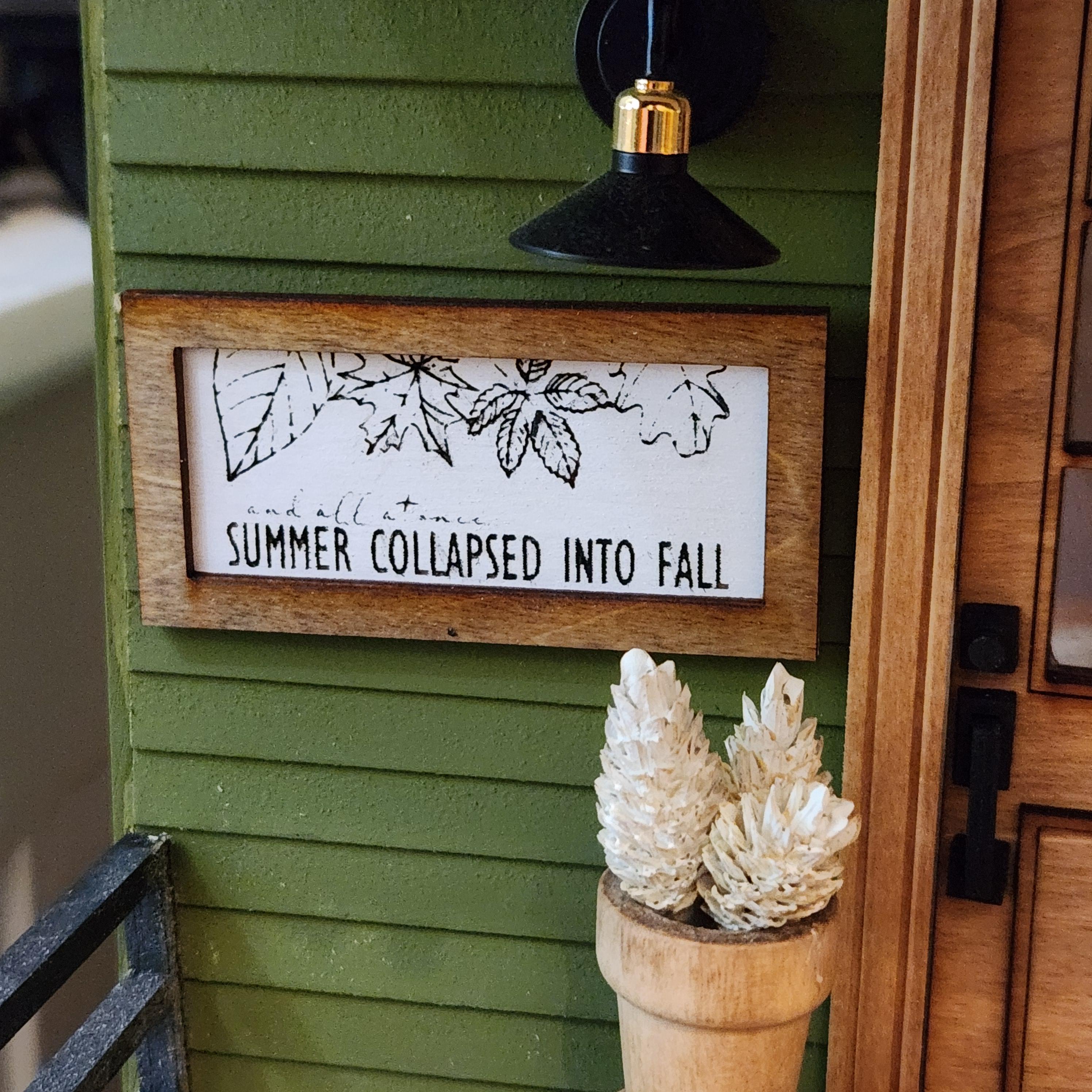 Dollhouse Miniature Fall Sign, 1:12 Scale Farmhouse Decor