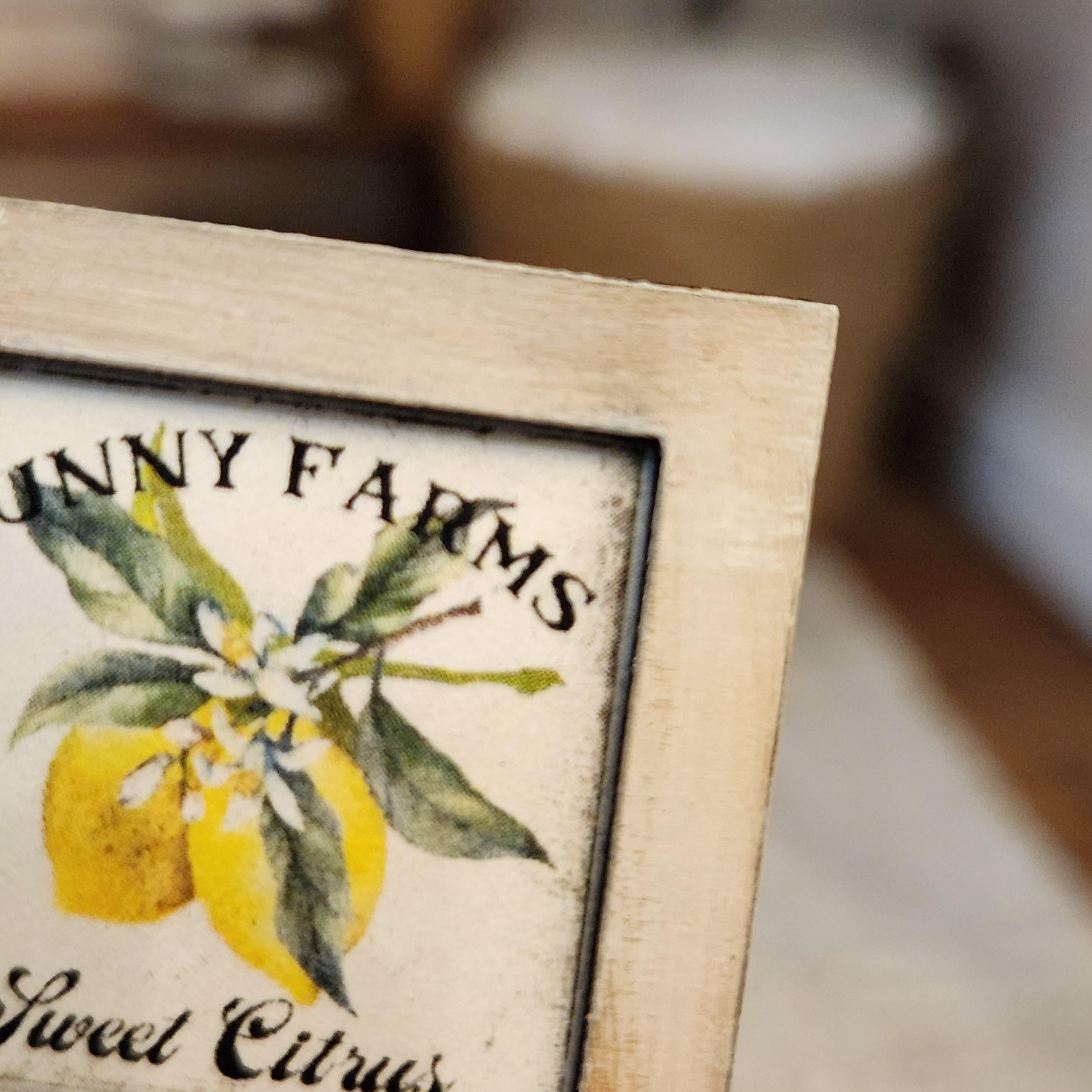 1:12 Scale Miniature "SWEET CITRUS" Lemon Wood Sign – Vintage Farmhouse Decor