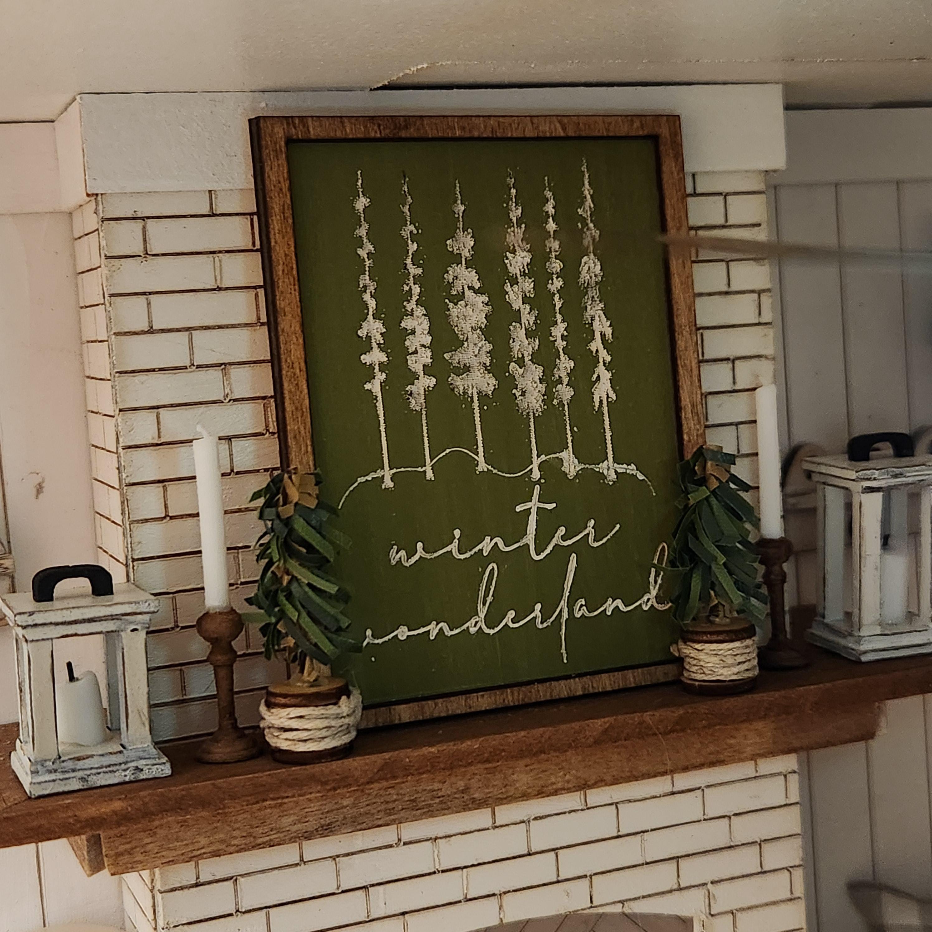 Winter Wonderland Dollhouse Sign, 1:12 Scale, Farmhouse Decor