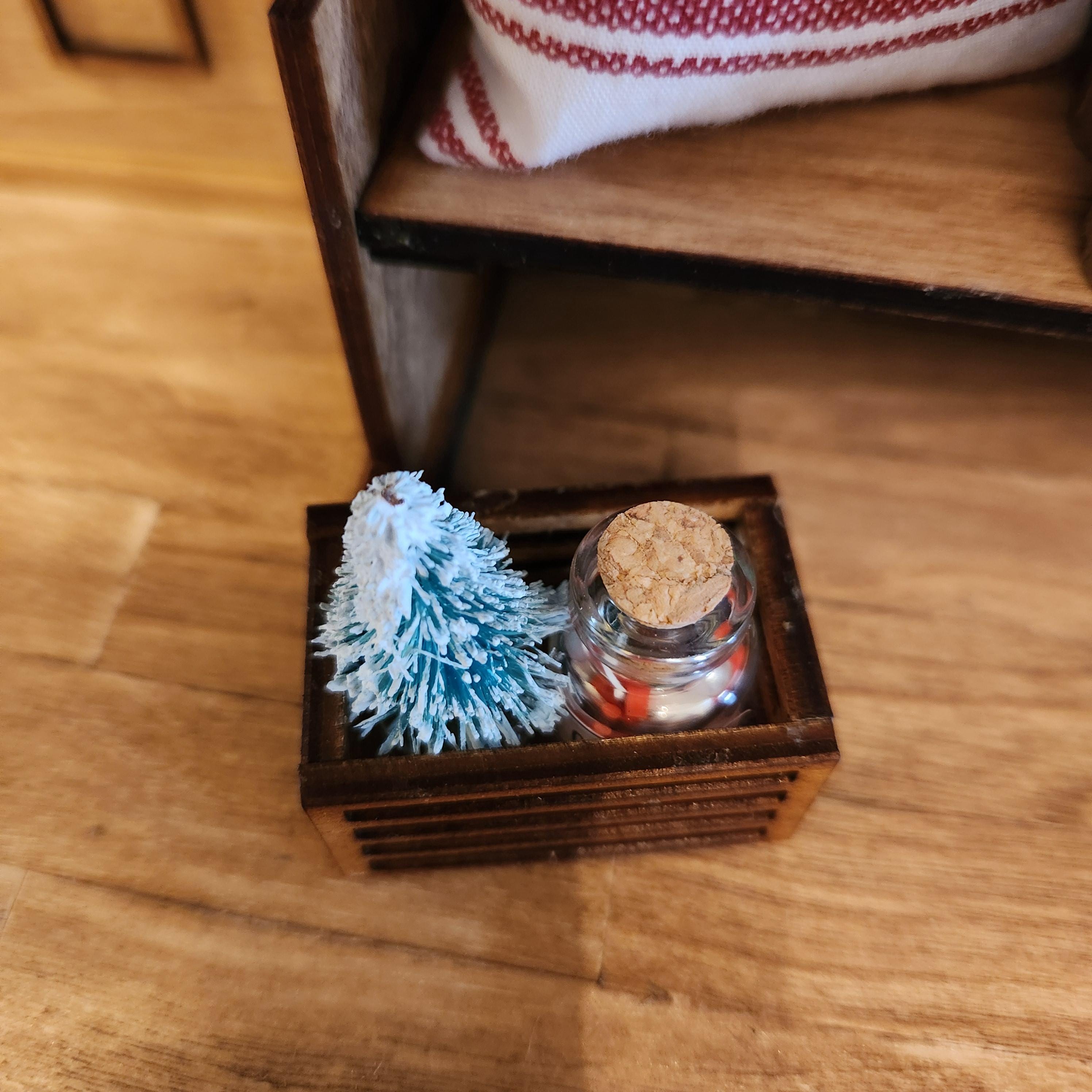 1:12 Scale Miniature Christmas Crate – Holiday "Baking Day" Vignette