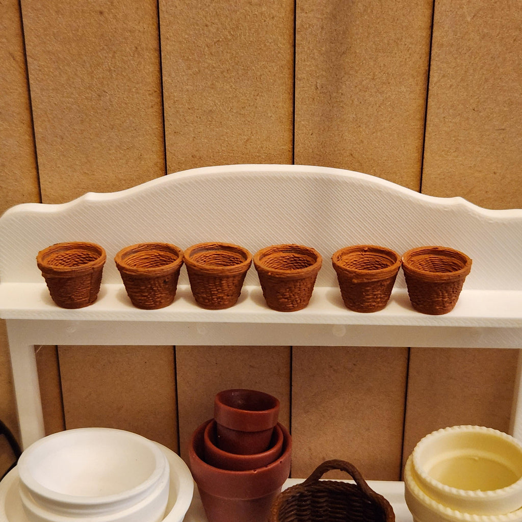 6-Piece Tiny Terracotta Set | 1:12 Scale Miniature Flower Pots