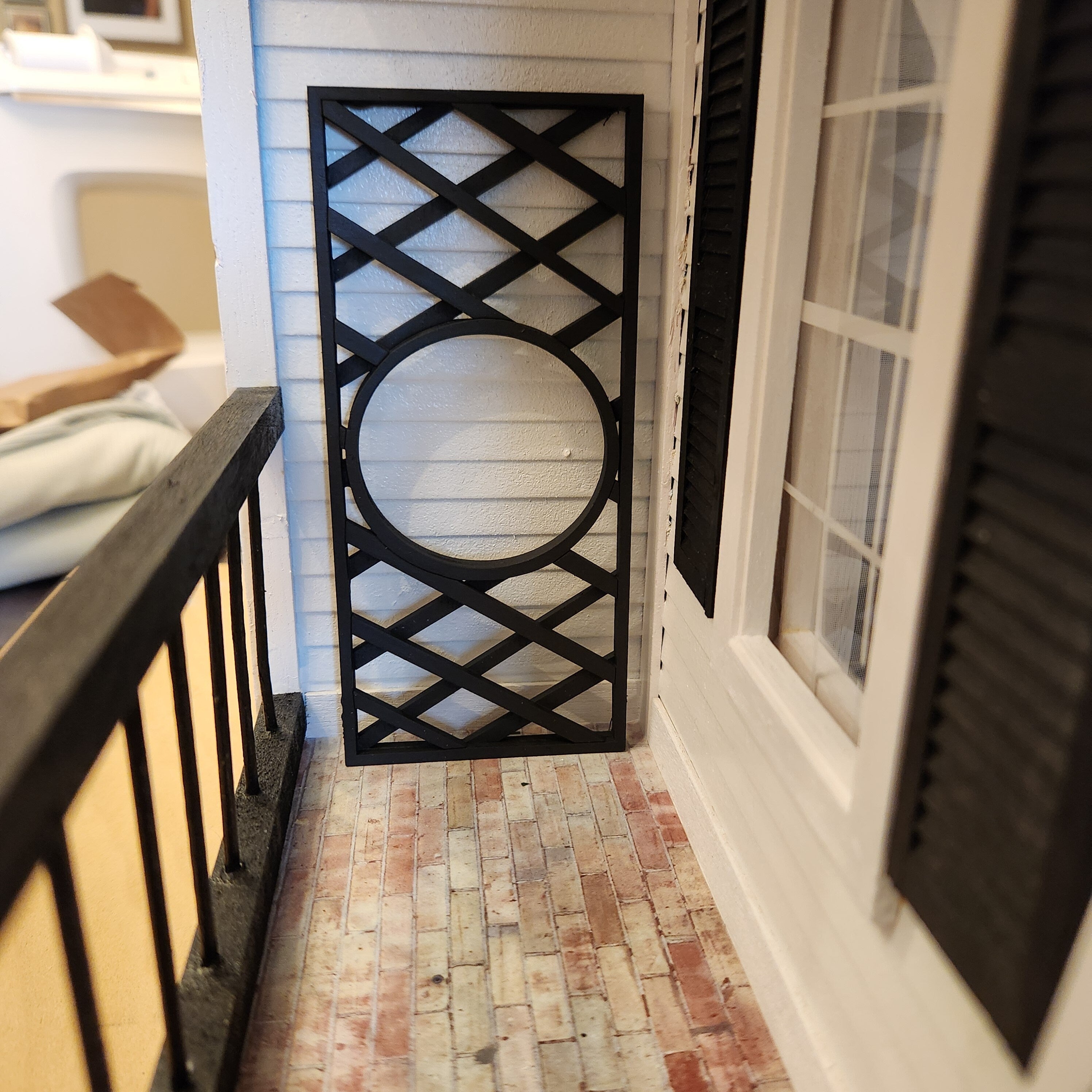 1:12 Scale Miniature Garden Trellis – Architectural Wood Lattice
