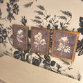 1:12 Scale Miniature Floral Wood Sign Set – Trio of Botanical Wall Art