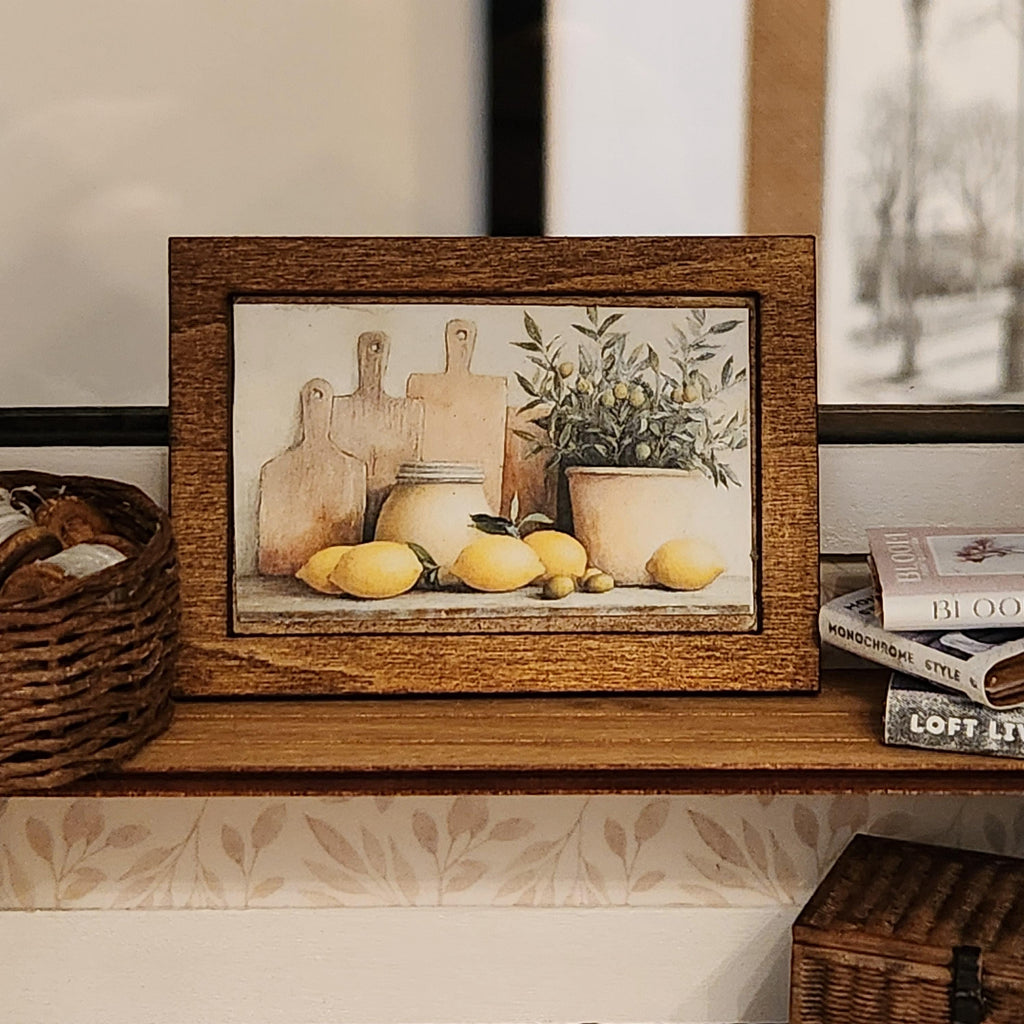 Dollhouse Miniature Lemon Kitchen Print, 1:12 Scale