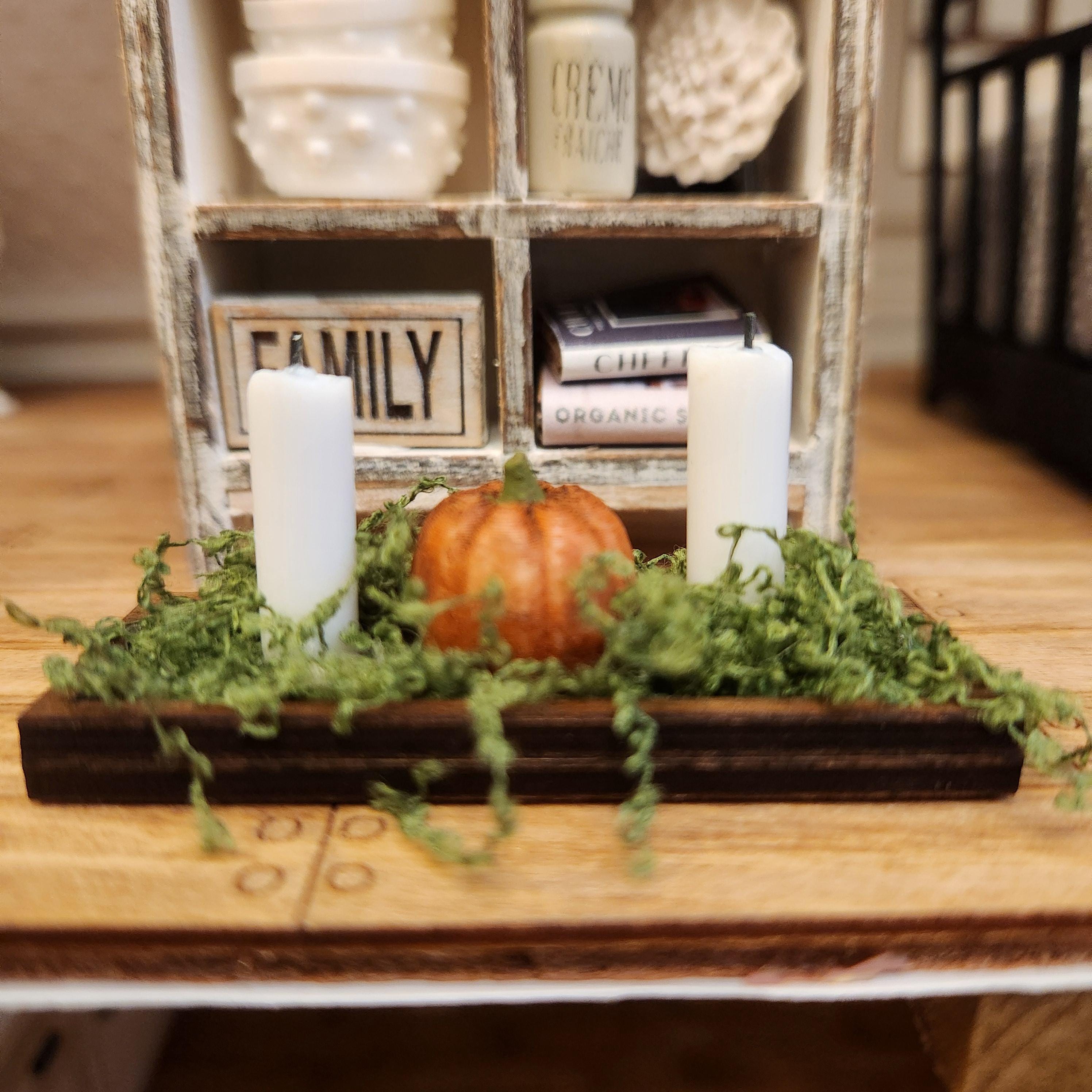 1:12 Scale Miniature Fall Centerpiece – Thanksgiving Harvest Decor
