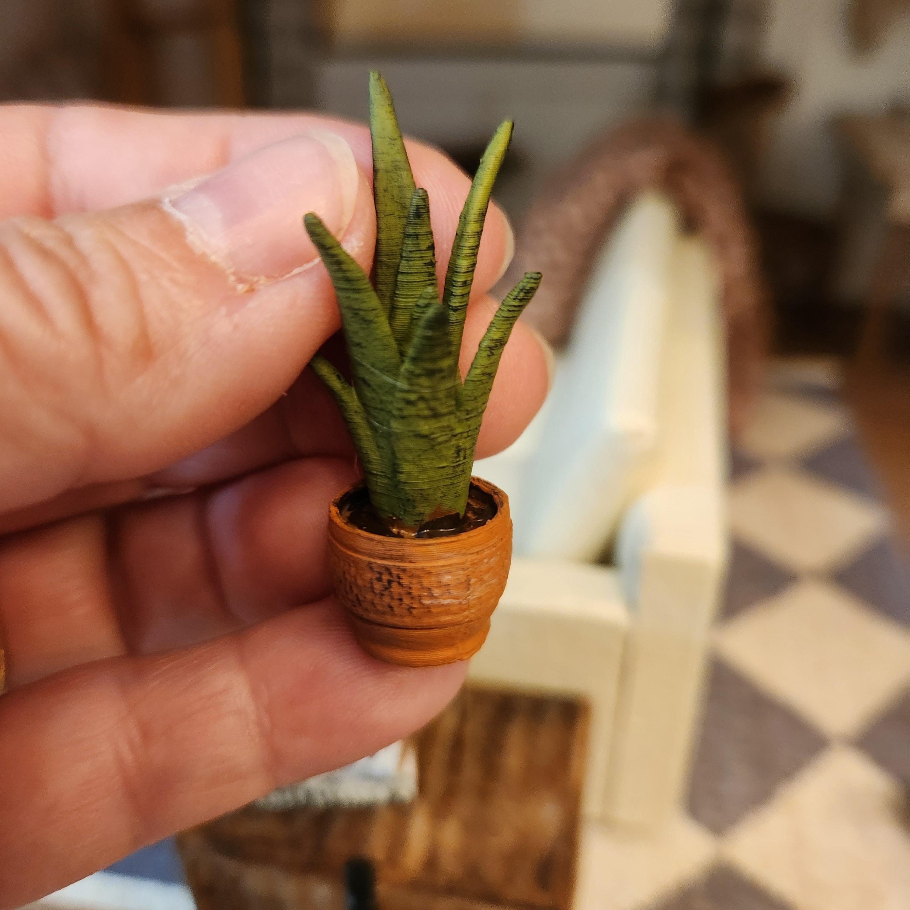 1:12 Scale Miniature Snake Plant – Modern "Greenery" Decor