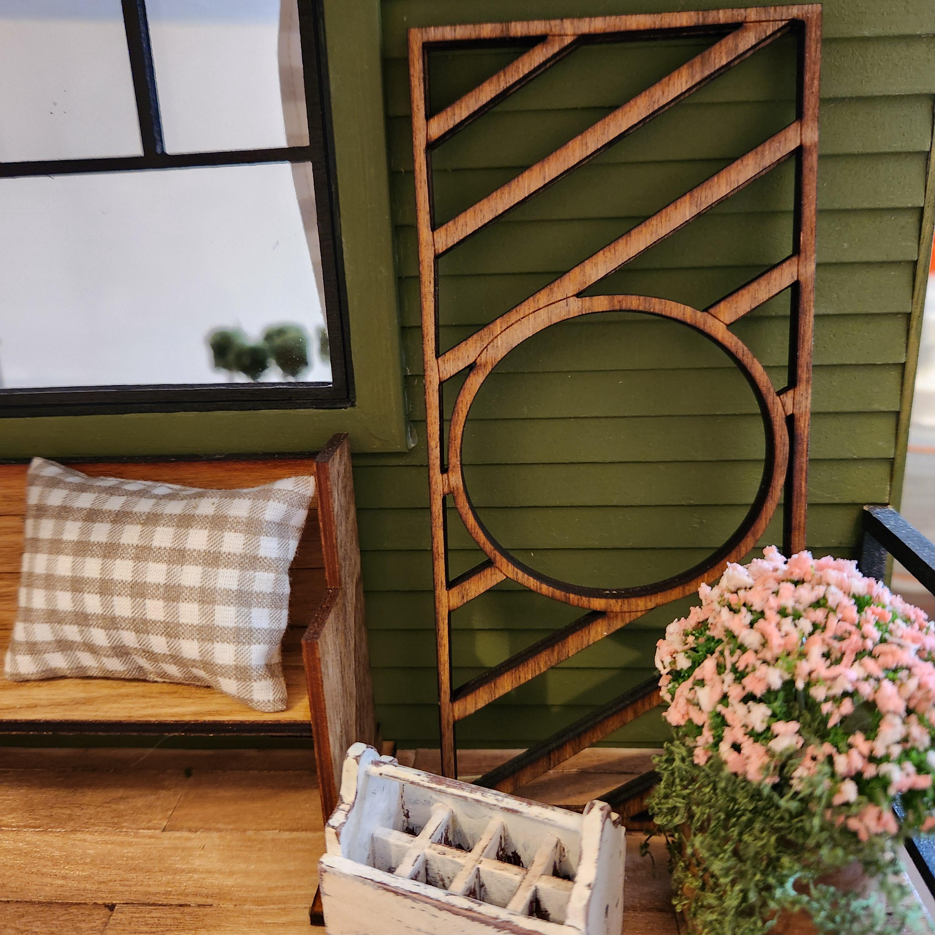 1:12 Scale Miniature Garden Trellis – Architectural Wood Lattice