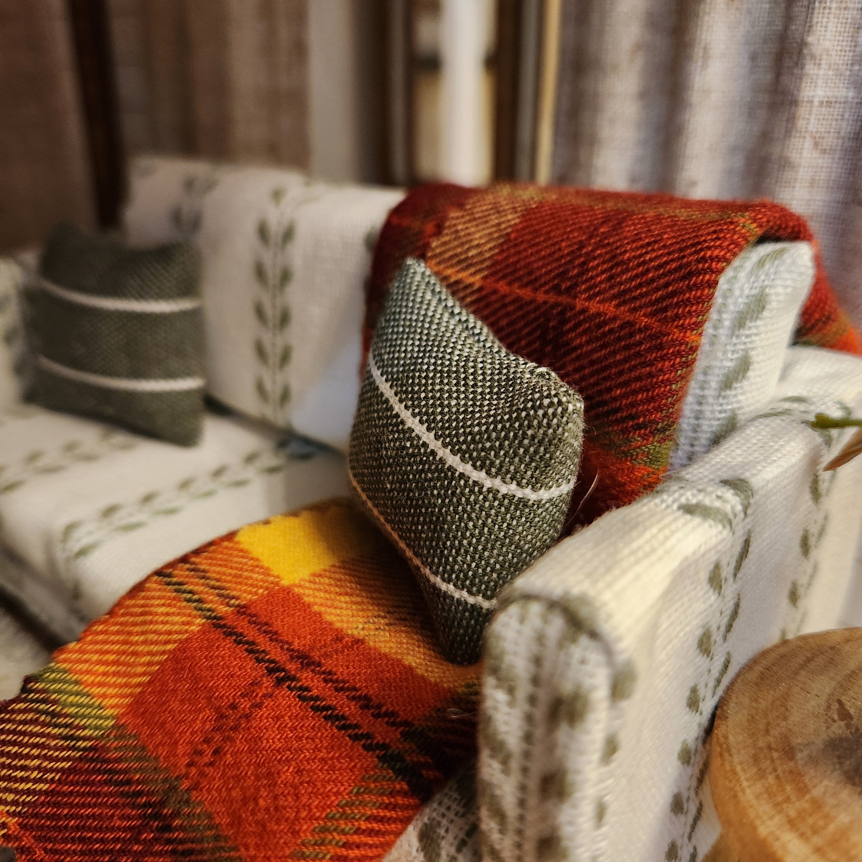 1:12 Scale Miniature Fall Throw Blanket – Seasonal Harvest Afghan