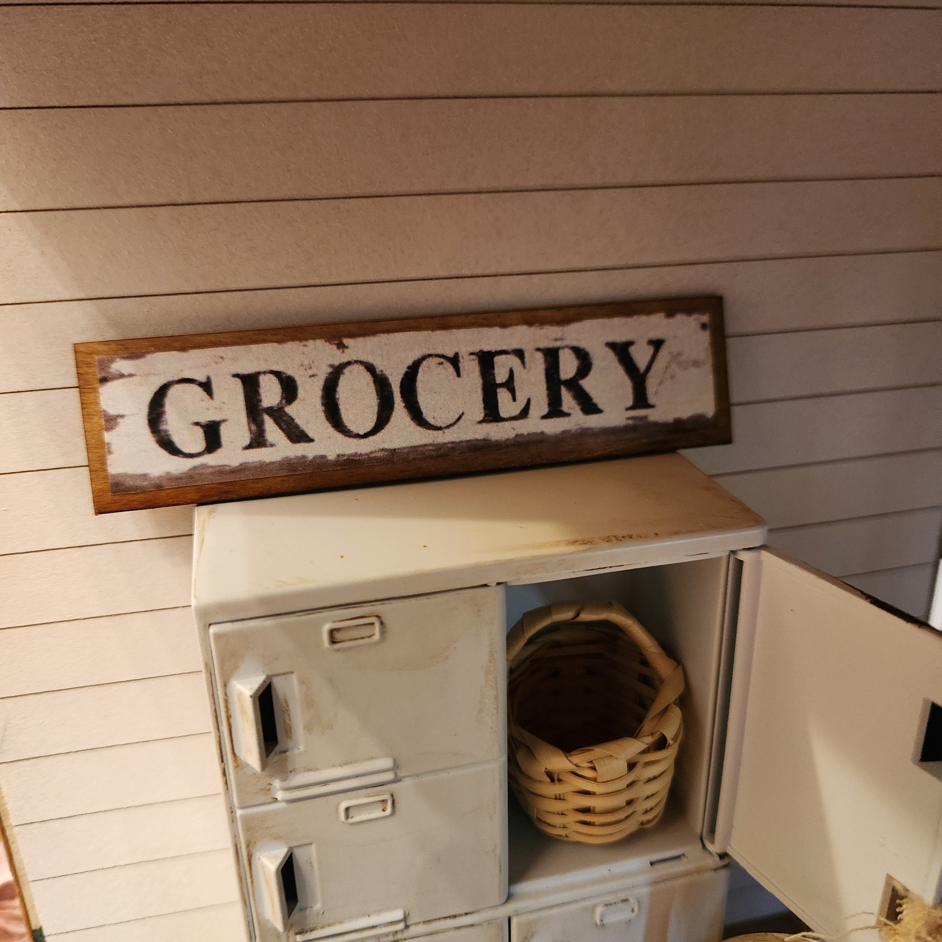 Dollhouse Grocery Sign, Farmhouse 1:12 Scale Miniature Decor