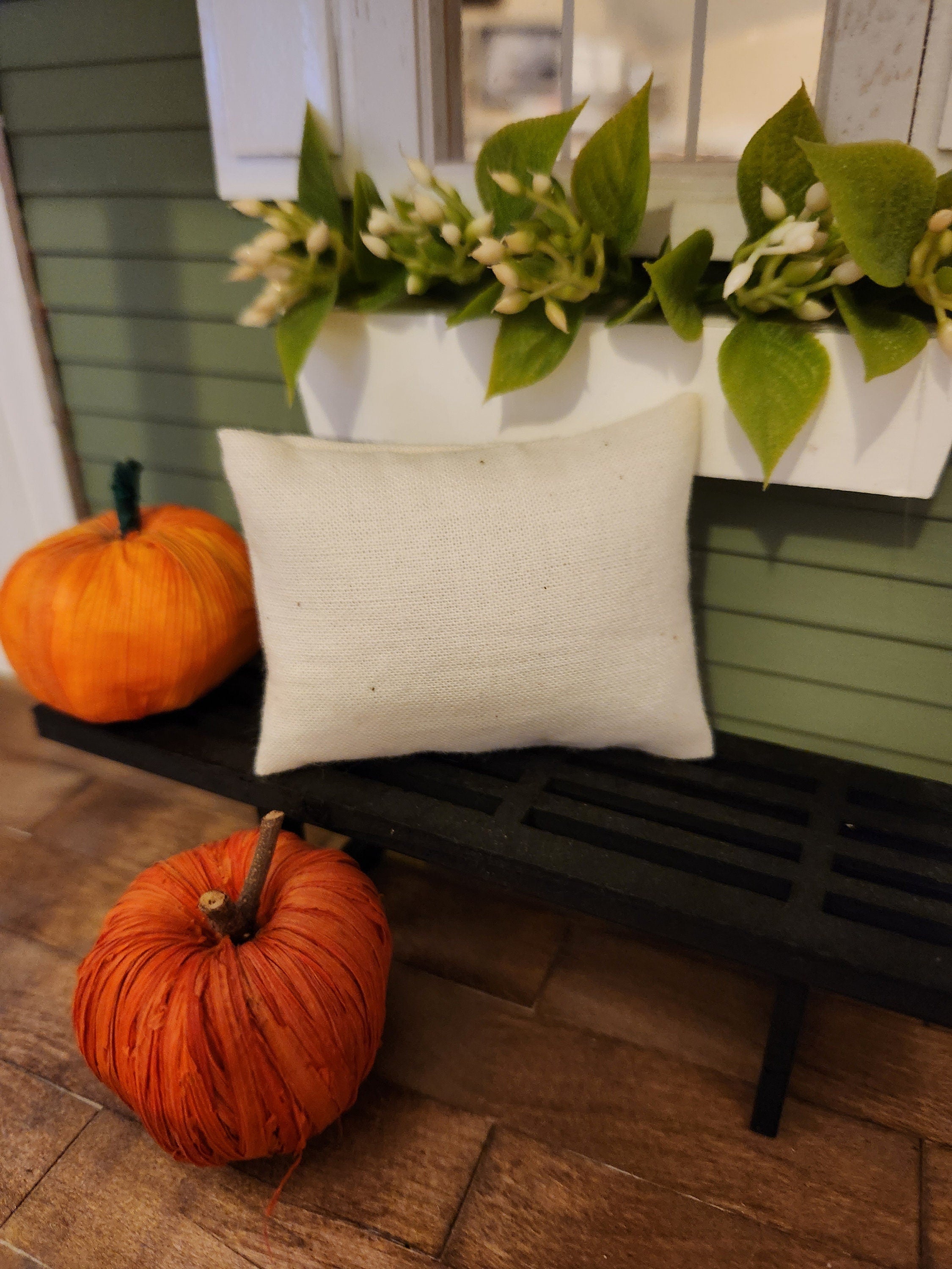 Dollhouse Miniature Throw Pillow, Natural Beige, 1:12 Scale