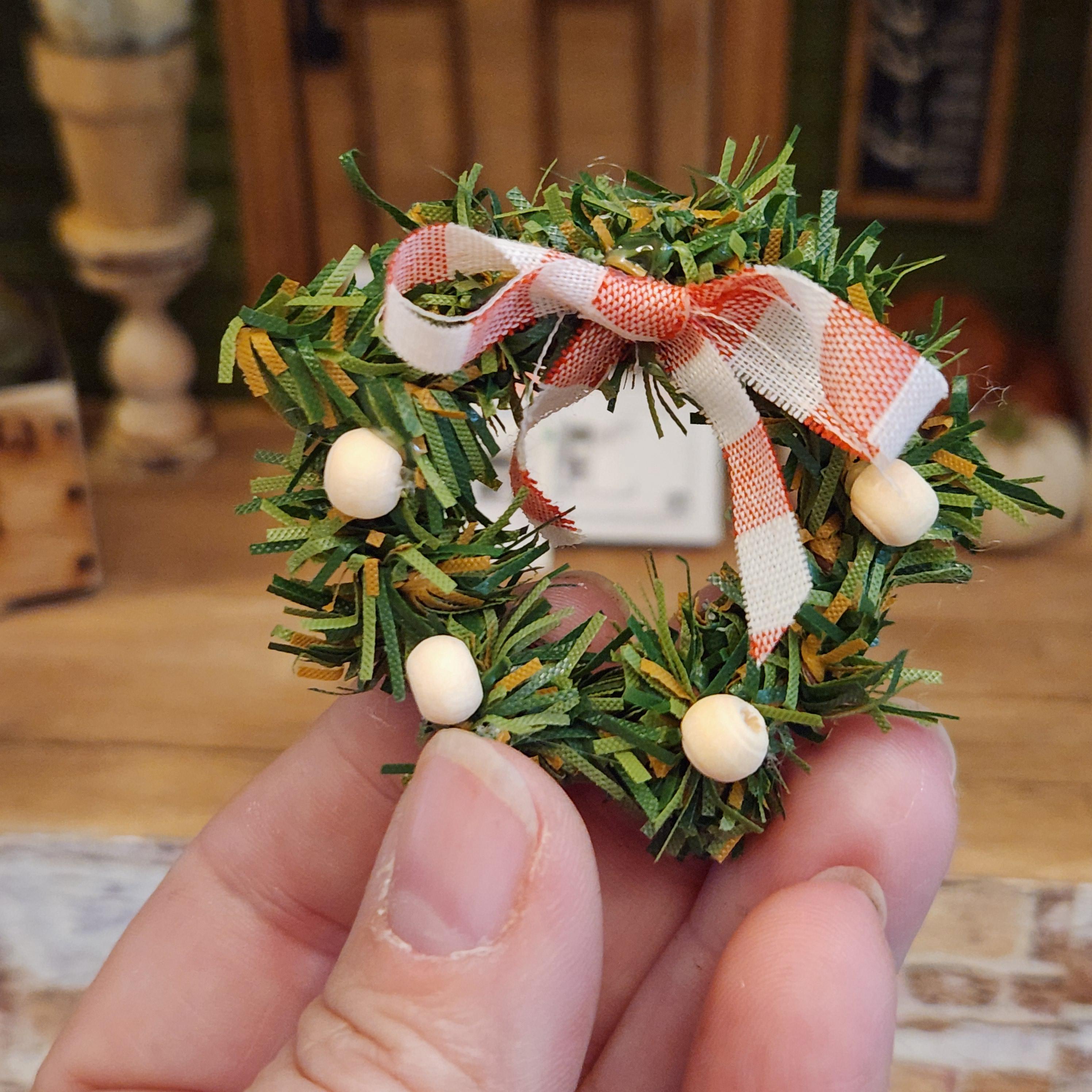 1:12 Scale Miniature Large Pine Bough Holiday Wreath