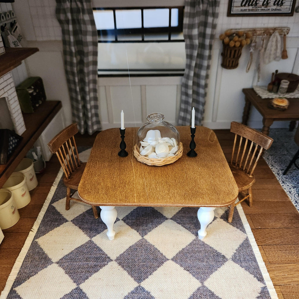 Dollhouse Miniatures DINING TABLE, dollhouse furniture, 1:12 scale