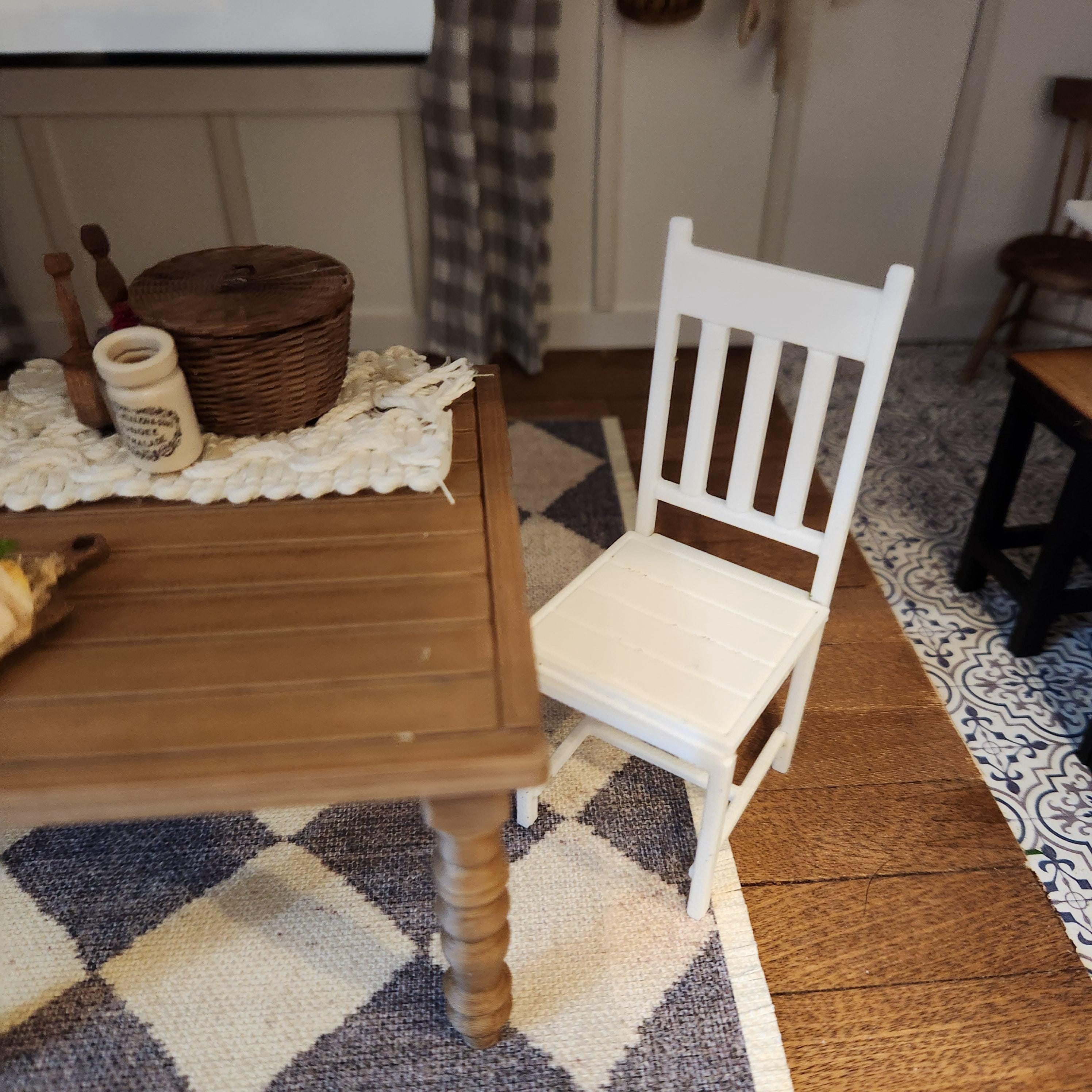 1:12 Scale Miniature Farmhouse Kitchen Chair – 3D Printed DIY Kit