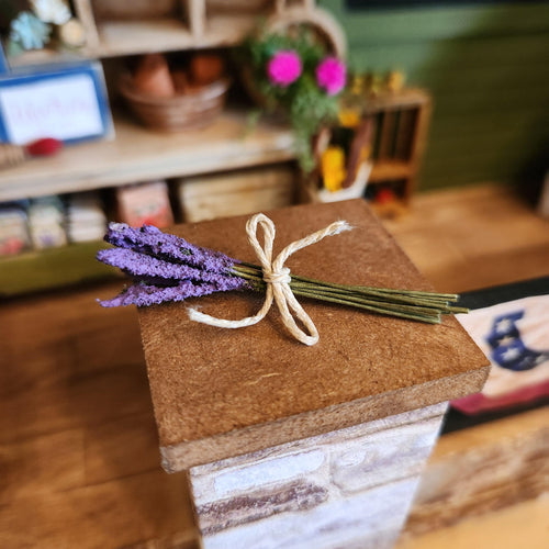 1:12 Scale Handcrafted Lavender Bundle | Miniature Dried Floral Bouquet | Rustic Farmhouse Dollhouse Decor