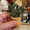 1:12 Scale Miniature Floor Greenery | Potted Tall in Natural Wood Container | Modern Farmhouse Dollhouse Plant